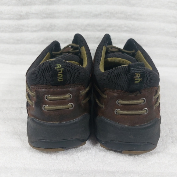 Ahnu Hiking Walking Shoes Brown Black Leather Bungee Lace Womens Size 9 - Picture 4 of 8